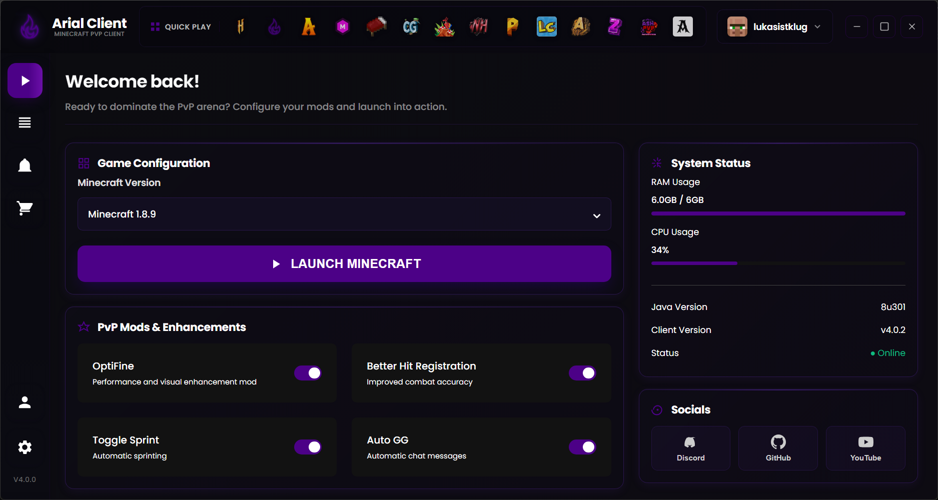 Arial Client Screenshot 1